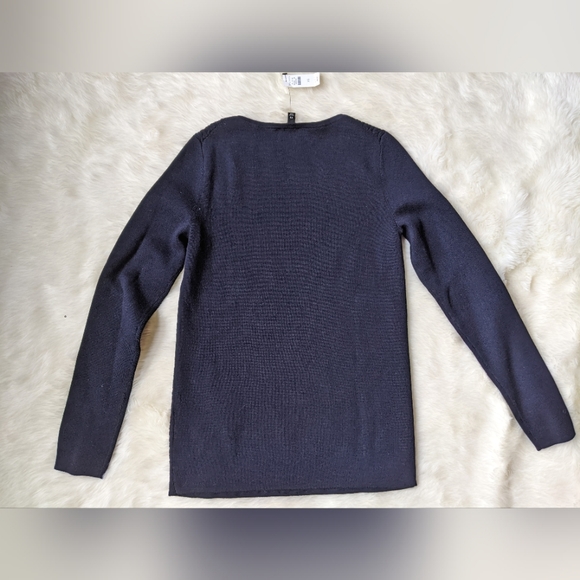 NWT Talbot's Navy Blue Cable Knit Long Sleeve Sweater w/ Gold Buttons / Size XS - Picture 2 of 6